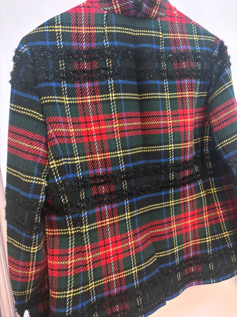 red and green J Crew collection Tartan coat, 10