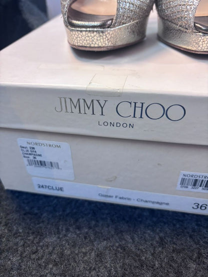 silver Jimmy Choo sling backs, 36