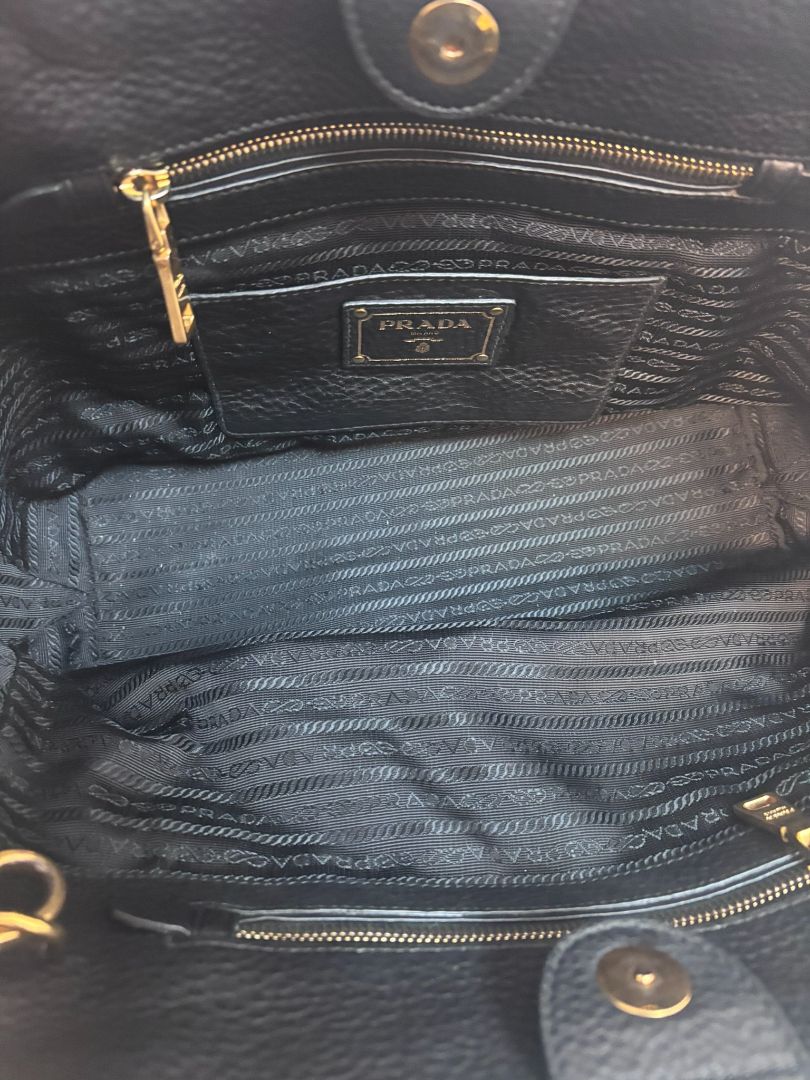 Prada Black Calfskin Top Handle Bag