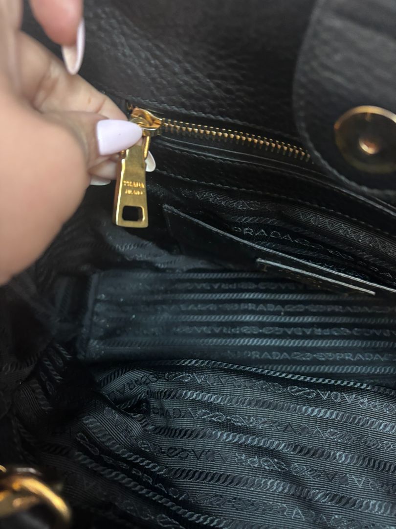 Prada Black Calfskin Top Handle Bag