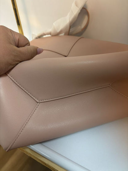 ballet pink Walter Baker Kate tote, 10 in drop handle x 13w x 13L