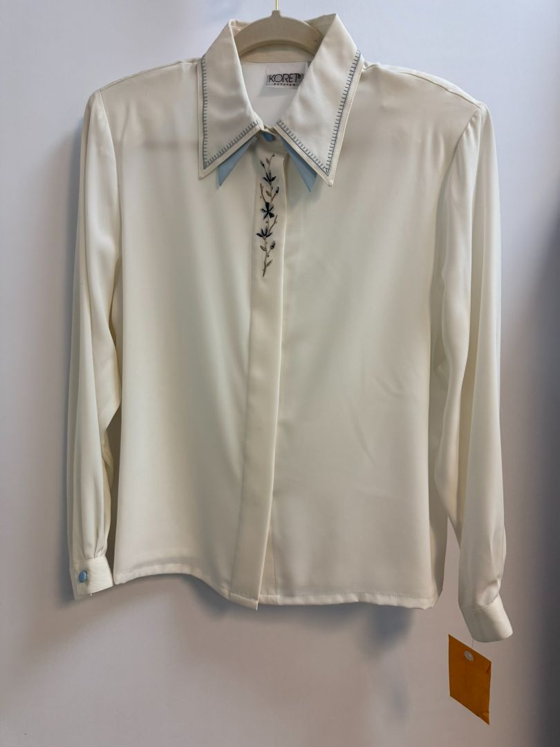 white & blue Koret Petites button up, 10