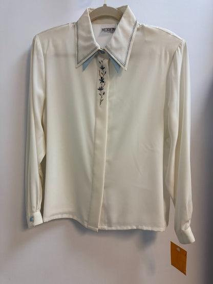 white & blue Koret Petites button up, 10