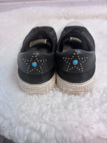 Valentino Black Canvas Rockstud Sneaker 40