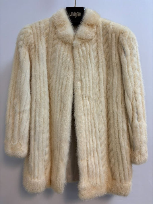 ivory Donald Brooks mink coat, s/m
