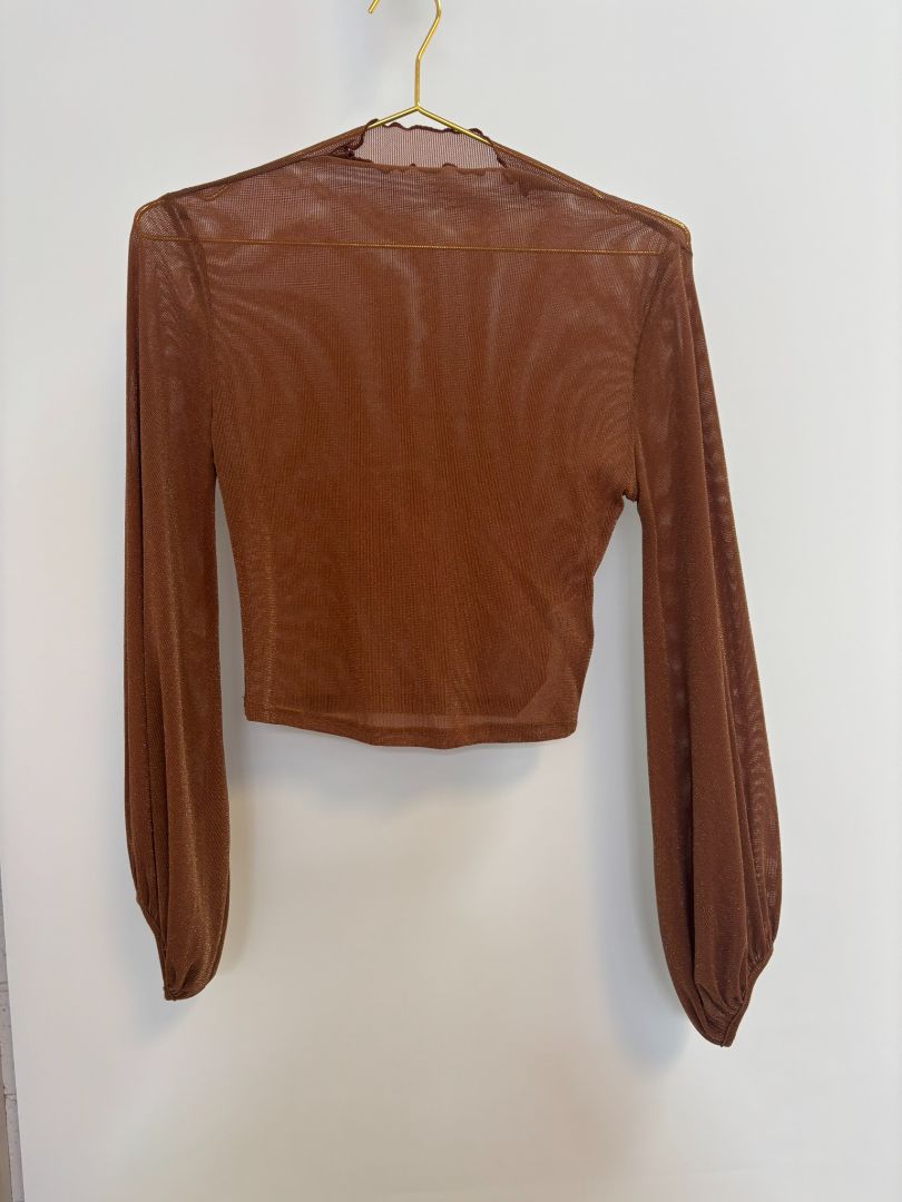 brown NA sheer top, s