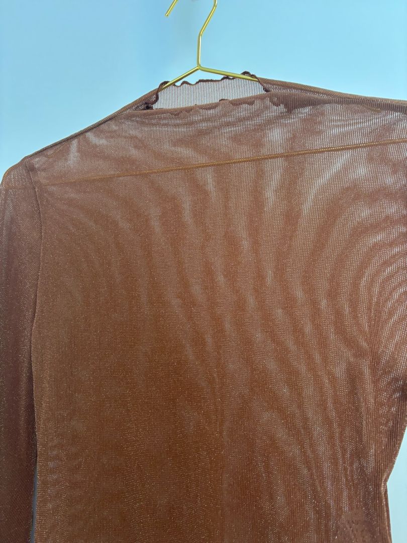 brown NA sheer top, s