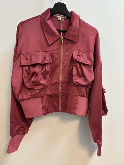 Mauve Pink Signature 8 Signature 8 Satin Bomber Jacket, 2s , 3m , 1l