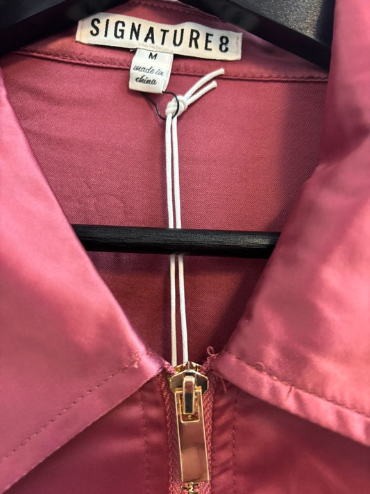 Mauve Pink Signature 8 Signature 8 Satin Bomber Jacket, 2s , 3m , 1l