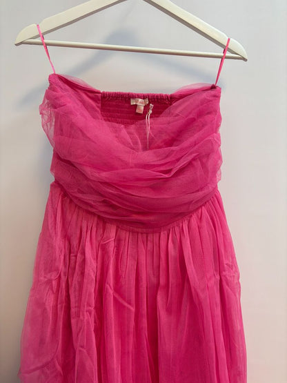 Hot Pink Luxxel Tulle Evening Dress, 2s, 2m,2l