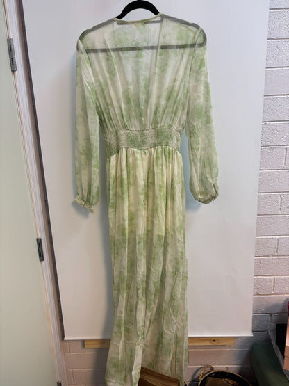 Sheer Summer Dress Light Floral Green