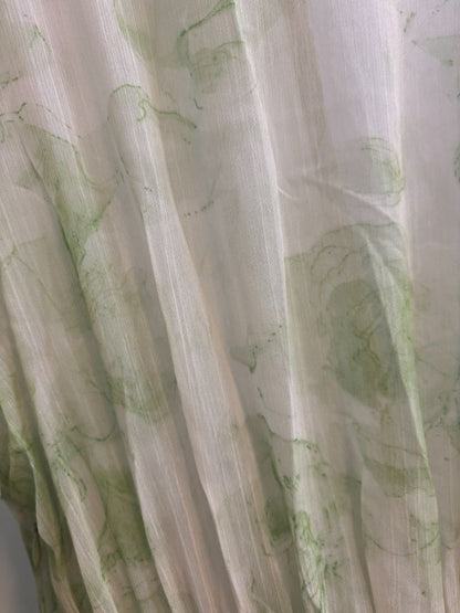 Sheer Summer Dress Light Floral Green