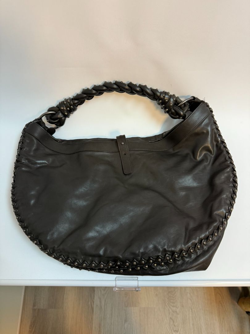 Espresso Bottega Veneta Calfskin Hobo, Length: 19.00 in  Width: 6.00 in  Height: 11.00 in  Drop: 6.50 in
