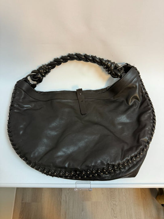 Espresso Bottega Veneta Calfskin Hobo, Length: 19.00 in  Width: 6.00 in  Height: 11.00 in  Drop: 6.50 in