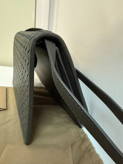 gray Bottega Veneta cross body, 10x 7 x 2.5 drop 23 inch approx