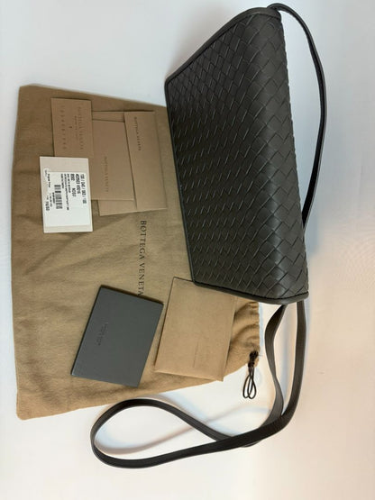 gray Bottega Veneta cross body, 10x 7 x 2.5 drop 23 inch approx