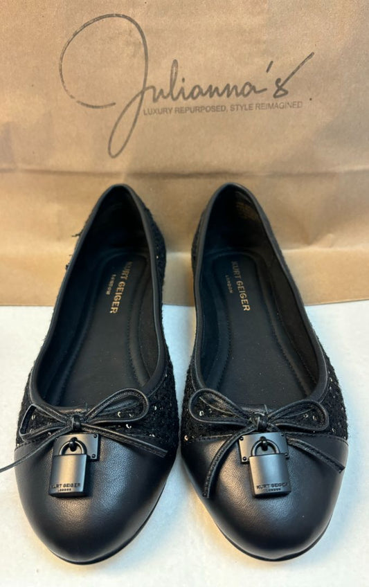 Elegant round-toe tweed ballerina shoes by Kurt Geiger