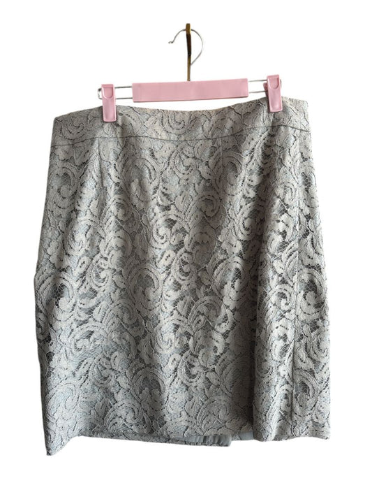 light grey Banana Republic lace skirt, 14