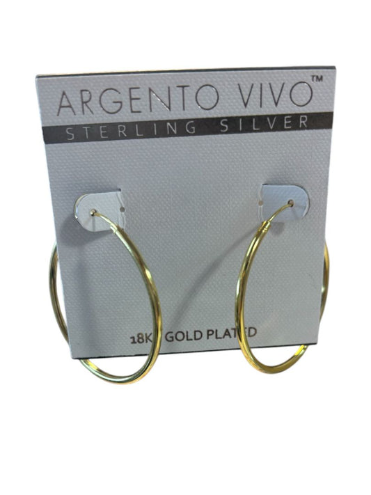 gold Argento Vivo hoop earrings, OS