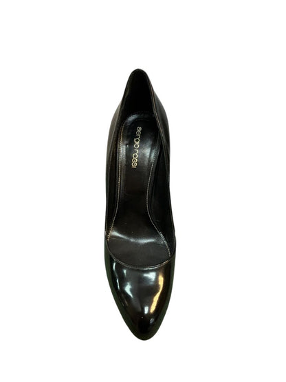 Sergio Rossi black platform pumps for women, EU size 38, with high stiletto heel and round toe