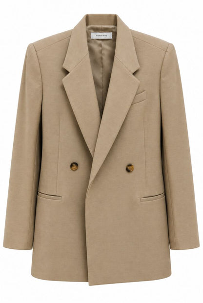 Taupe Anine Bing double breasted oversized coat