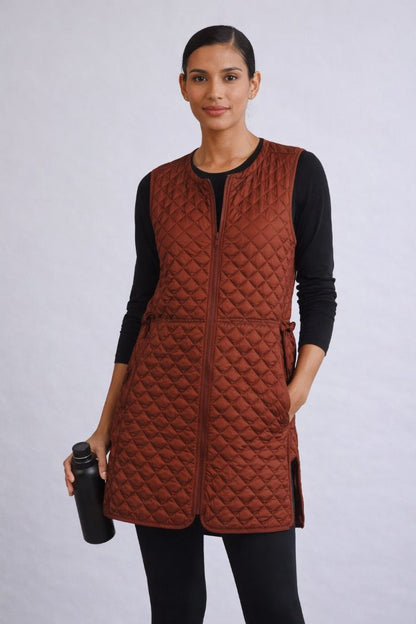 rust Athleta puffer vest