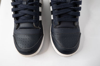 blue navy Adidas high top sneakers, 5W