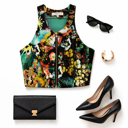 Milly zippered crop top
