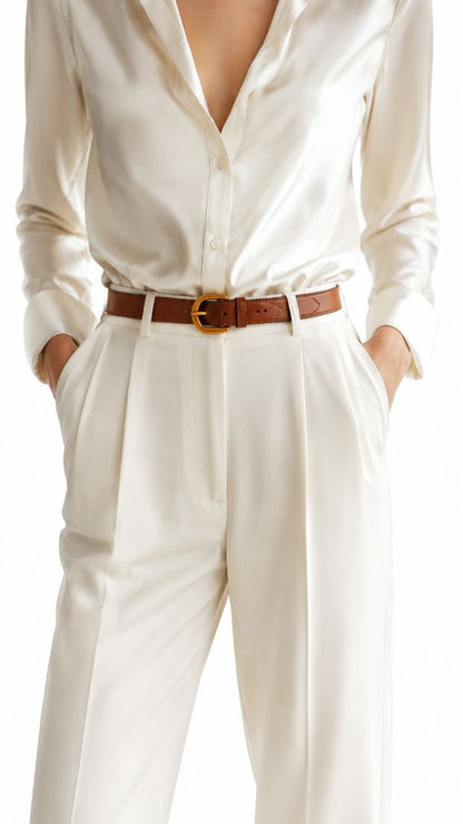MW brown belt gold buckle, S, M, L, & XL