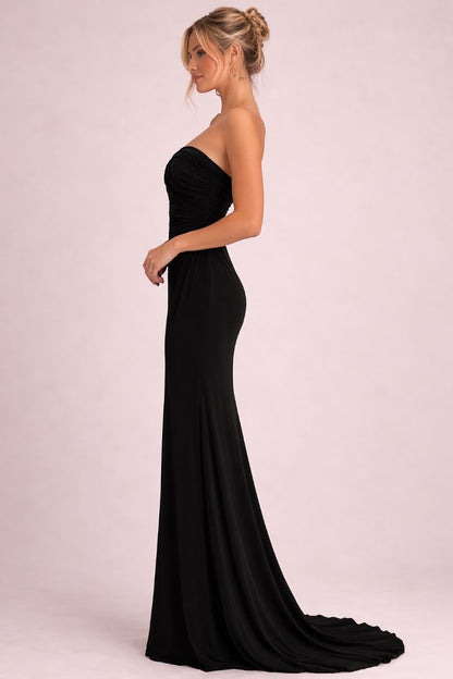 Lulus Black Strapless Gown