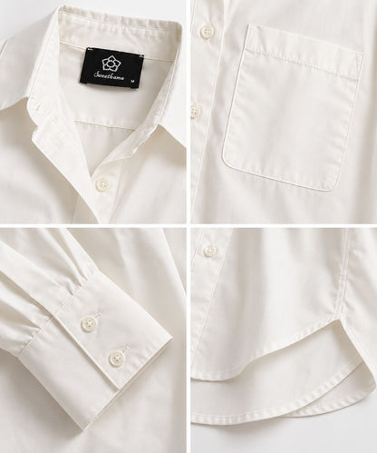 ivory Sweetkama LUXE CORE Oversized Button-Down Shirt, multi