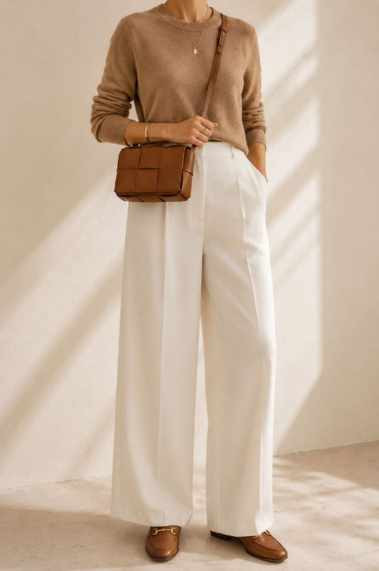 Brown Woven Leather Crossbody Bag