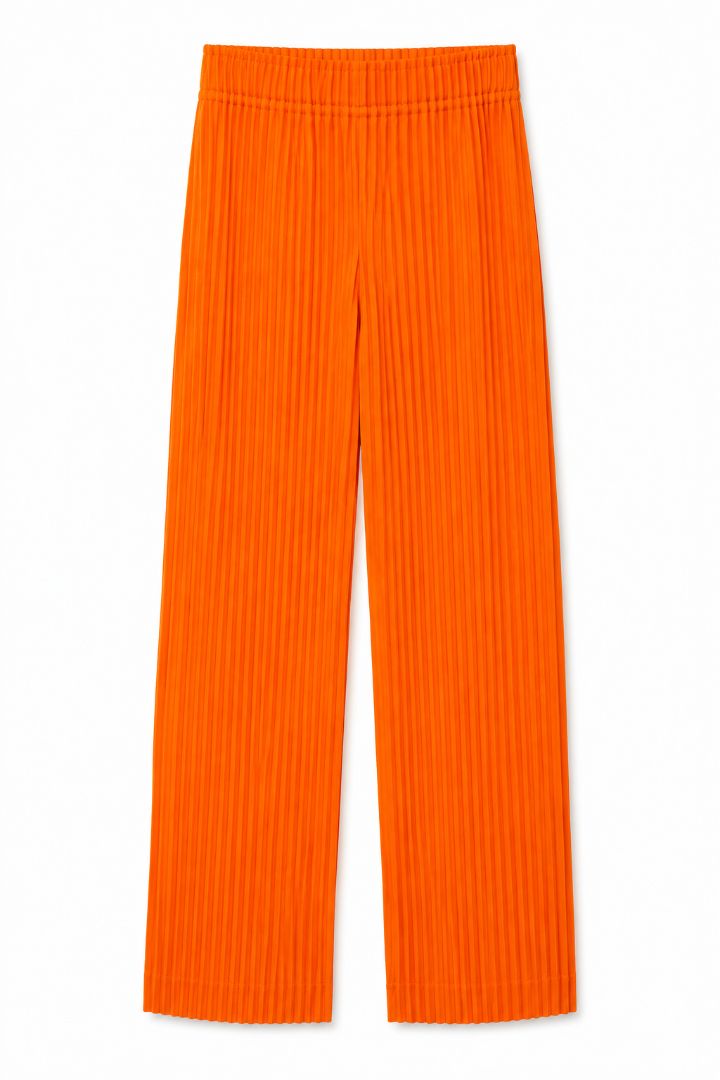 Neon Orange Homme Plisse Issey Miyake Pleated Pants, 2