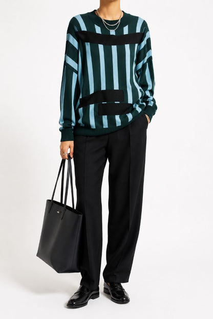 Aqua Blue/Green Namacheko knit sweater, L