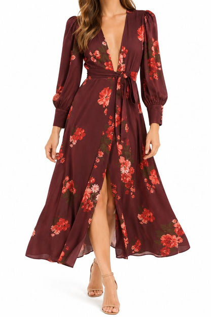 Reformation wrap floral dress