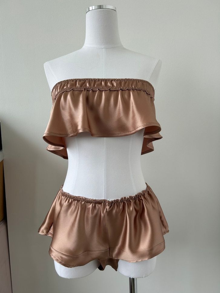 champagne PauperCo champagne silk charmeuse set