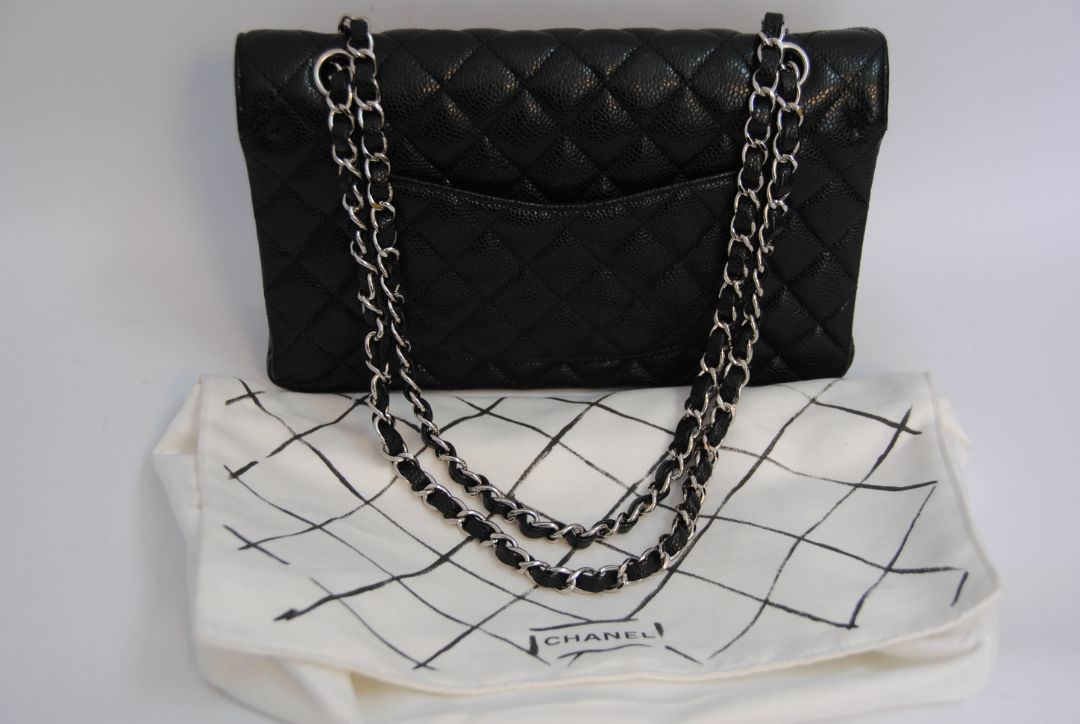 Chanel double flap caviar
