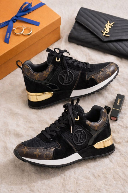 monogram and suede Louis Vuitton runaway sneakers NIB