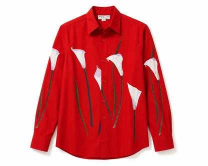 Red Agnes B. Homme Paris button up, 40