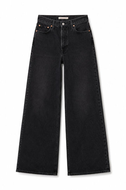 black LEVI'S ribcage wide leg jeans, 32