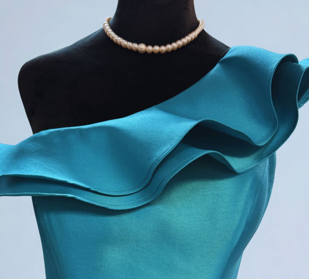 teal Jovani mermaid one shoulder dress