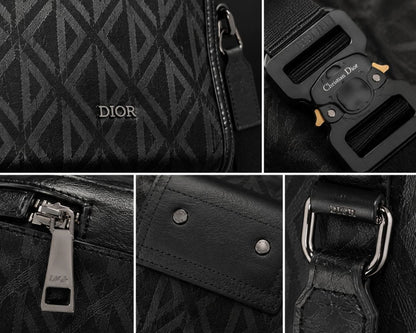 black and gray Christian Dior Diamond Lingot Crossbody bag