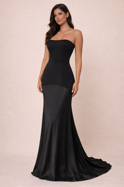 Lulus Black Strapless A-Line Maxi Dress