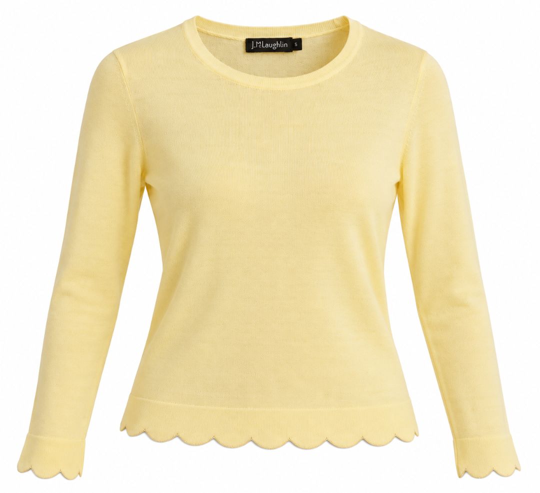 J.Mclaughlin scalloped neck shirt