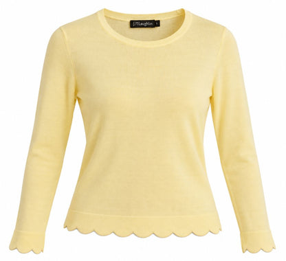 J.Mclaughlin scalloped neck shirt