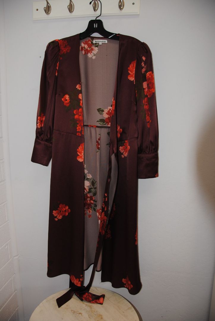 Reformation wrap floral dress