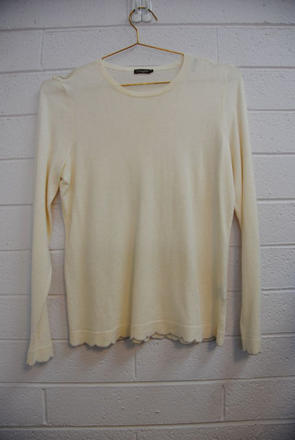 J.Mclaughlin scalloped neck shirt