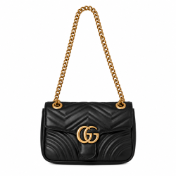 black and gold Gucci Marmont mini Matelasse with dust bag and box