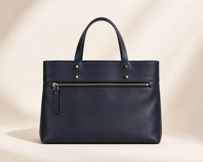 Valentino leather zip expandable tote