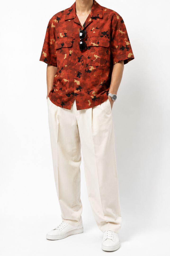 Marni short sleeve animal print button up